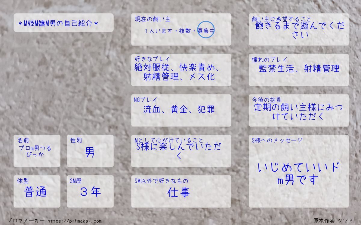 【専用】dama＊自己紹介文読んでください 様 M姫M嬢M男の自己紹介＊ | プロフメーカー
