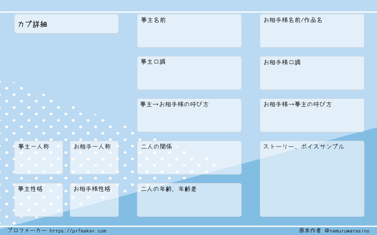 カプ詳細 | プロフメーカー