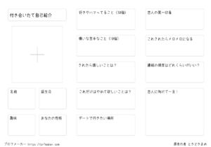 付き合いたて自己紹介