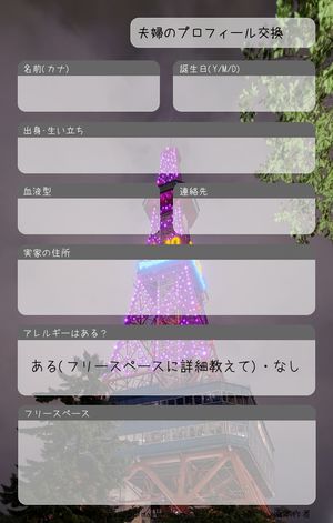 夫婦のプロフィール交換